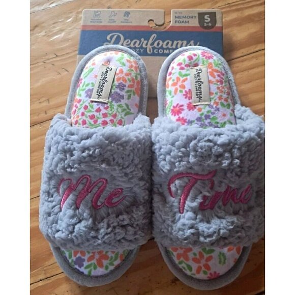 DEARFOAMS Women’s S 5-6 ME TIME Cozy Comfort Memory Foam Slide Slippers - Picture 1 of 1